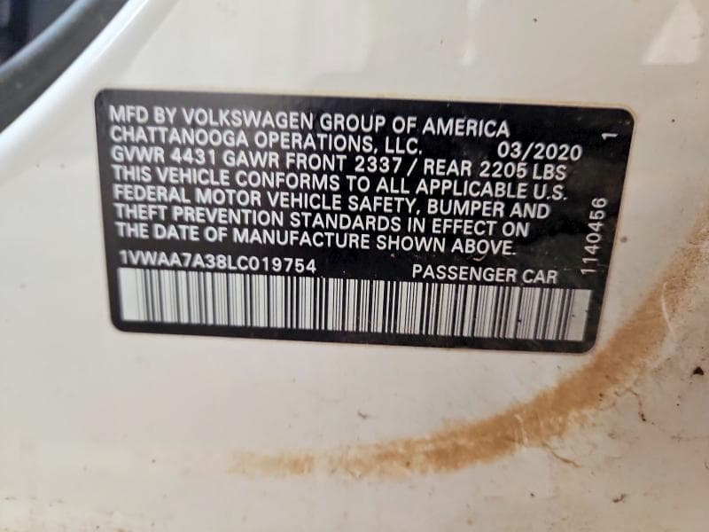 2020 VOLKSWAGEN PASSAT S 12