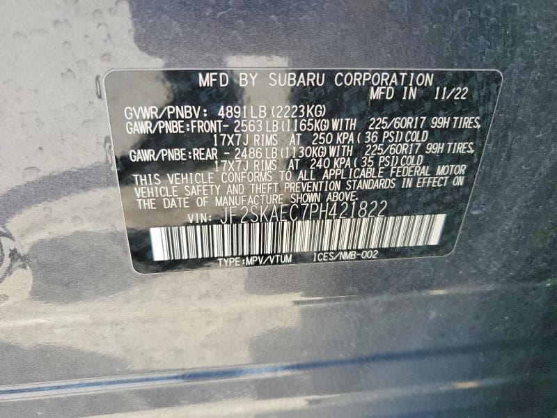 2023 SUBARU FORESTER PREMIUM 13