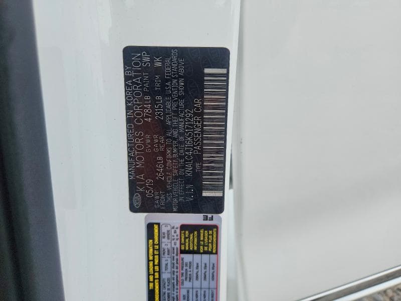 2019 KIA CADENZA TECHNOLOGY 12