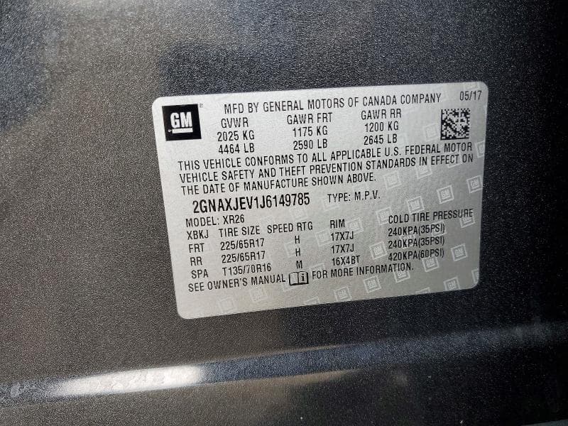 2018 CHEVROLET EQUINOX LT 13