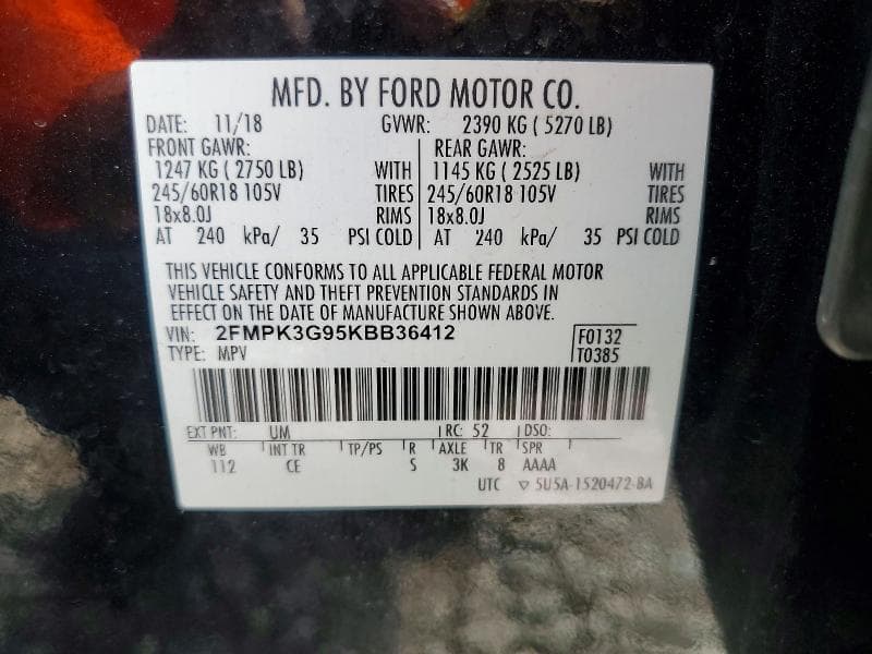 2019 FORD EDGE SE 12