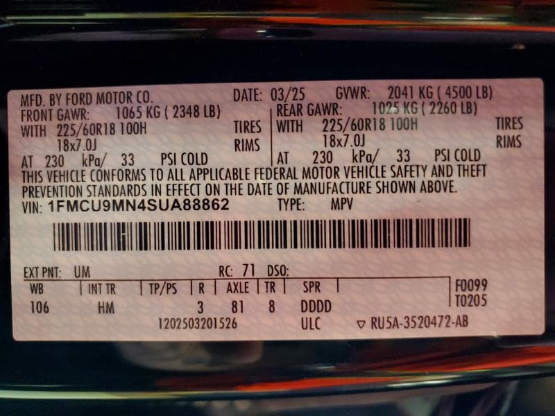 2025 FORD ESCAPE ST LINE 14