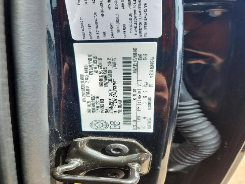 2020 FORD F150 SUPERCREW 12