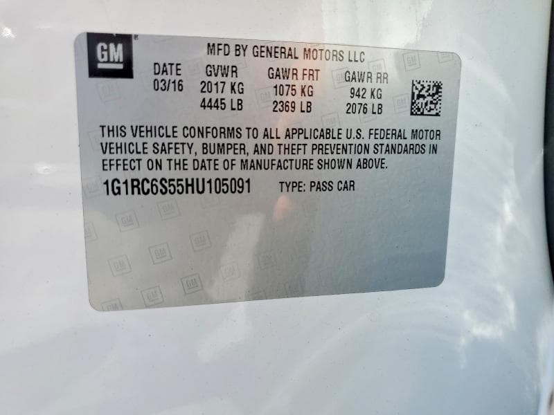 2017 CHEVROLET VOLT LT 12