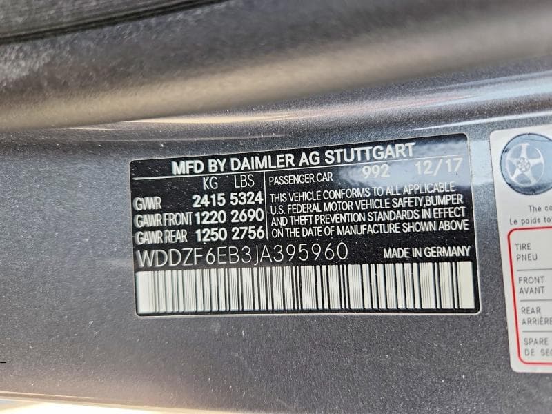 2018 MERCEDES-BENZ E 43 4MATIC AMG 12