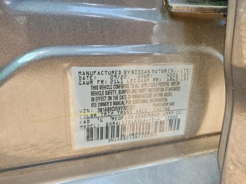 2022 NISSAN SENTRA SV 12