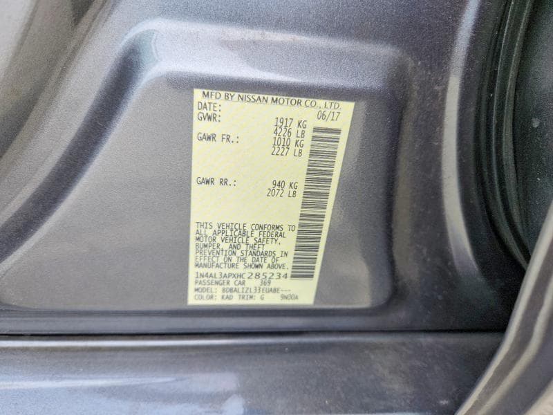 2017 NISSAN ALTIMA 2.5 SV 13