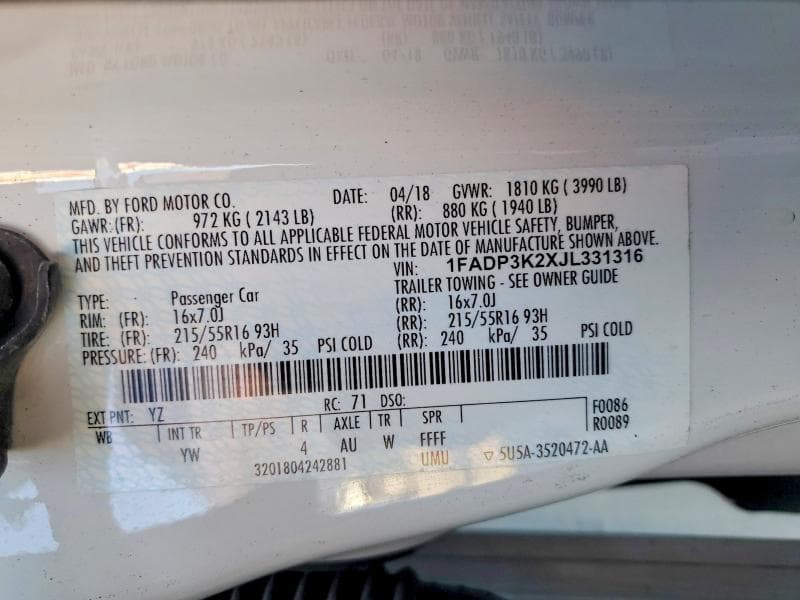 2018 FORD FOCUS SE 13