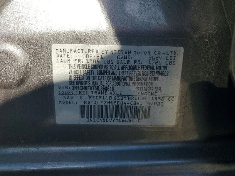 2021 NISSAN VERSA SV 12