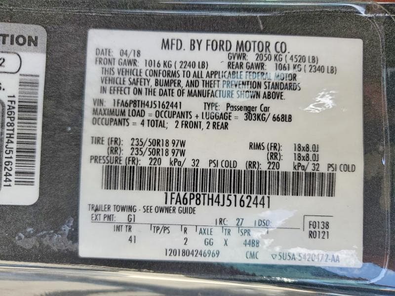 2018 FORD MUSTANG 12
