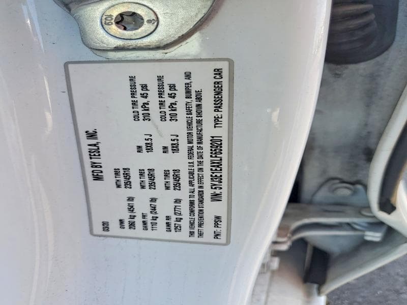 2020 TESLA MODEL 3 12