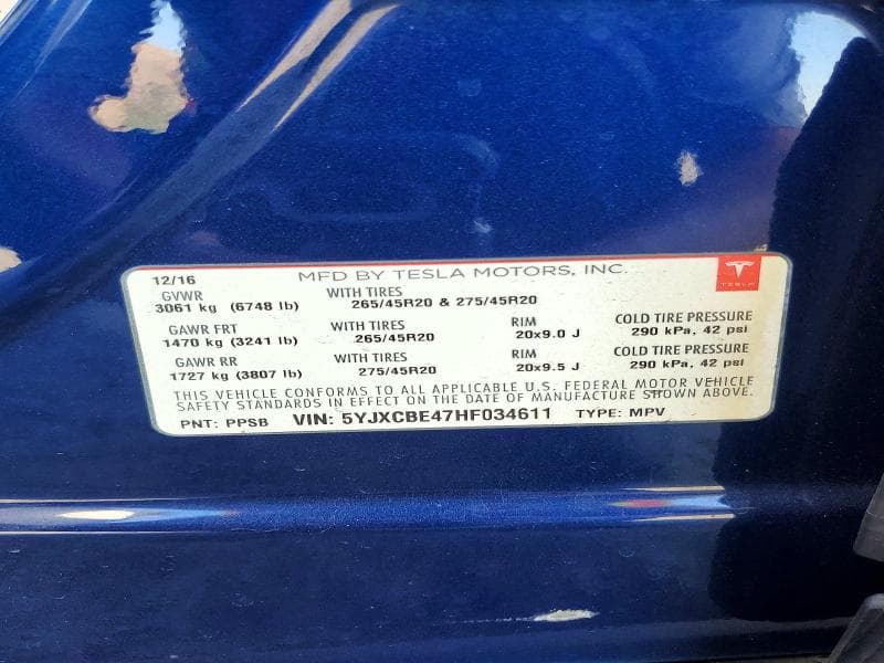 2017 TESLA MODEL X 13