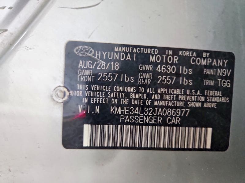 2018 HYUNDAI SONATA HYBRID LIMITED 12