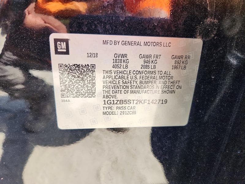 2019 CHEVROLET MALIBU LS 12