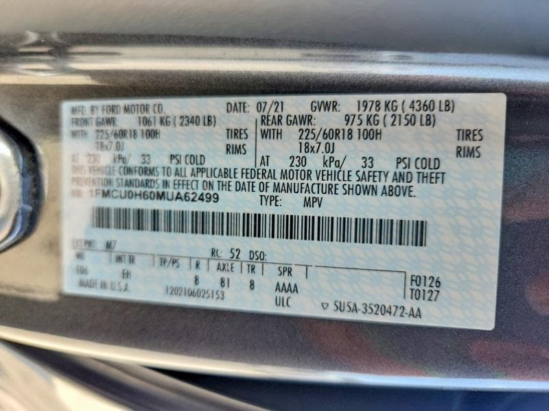 2021 FORD ESCAPE SEL 13