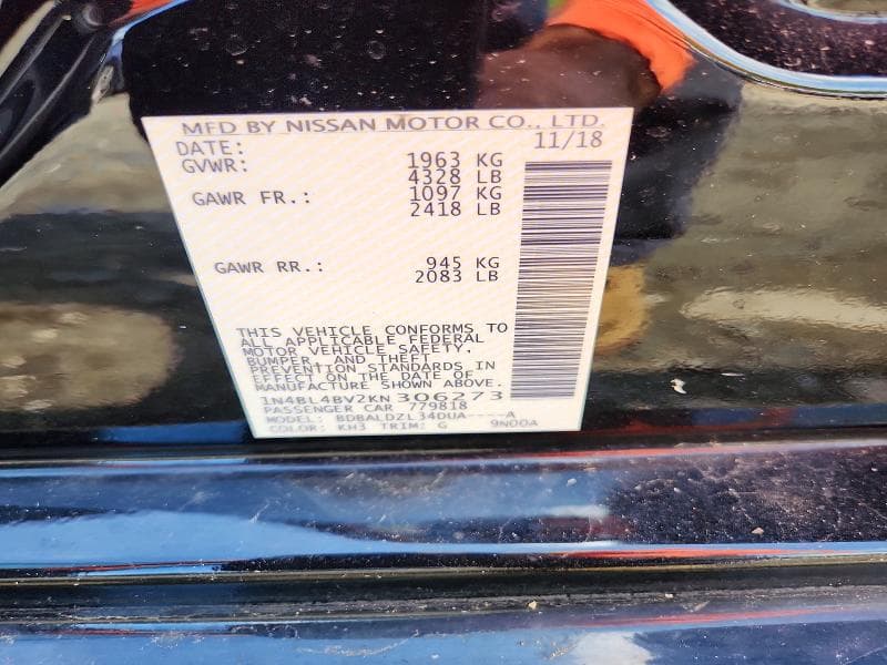 2019 NISSAN ALTIMA S 12