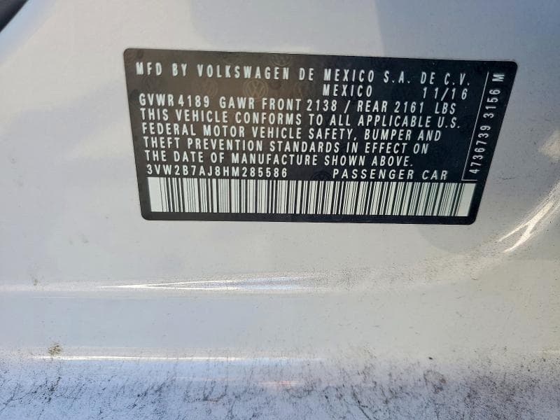 2017 VOLKSWAGEN JETTA S 12