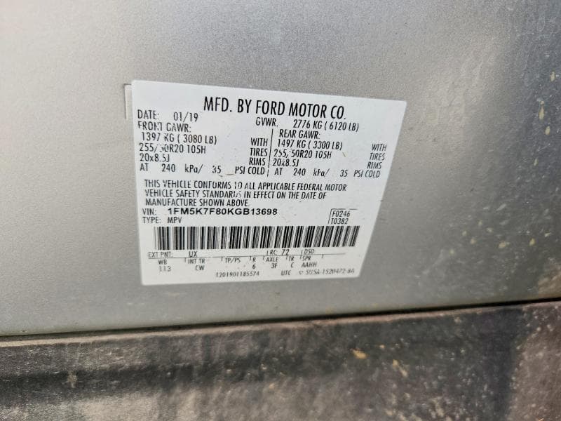 2019 FORD EXPLORER LIMITED 13