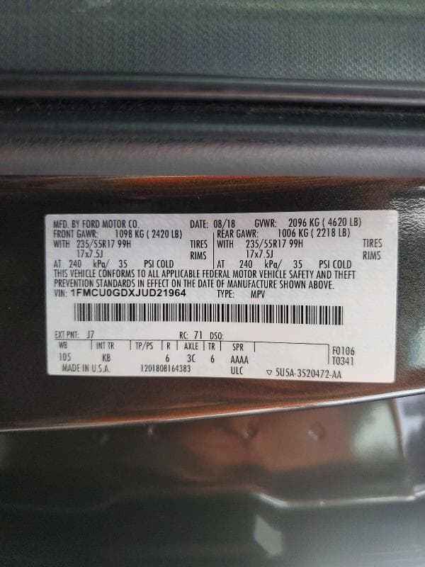 2018 FORD ESCAPE SE 13