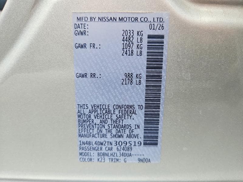 2026 NISSAN ALTIMA SV 12
