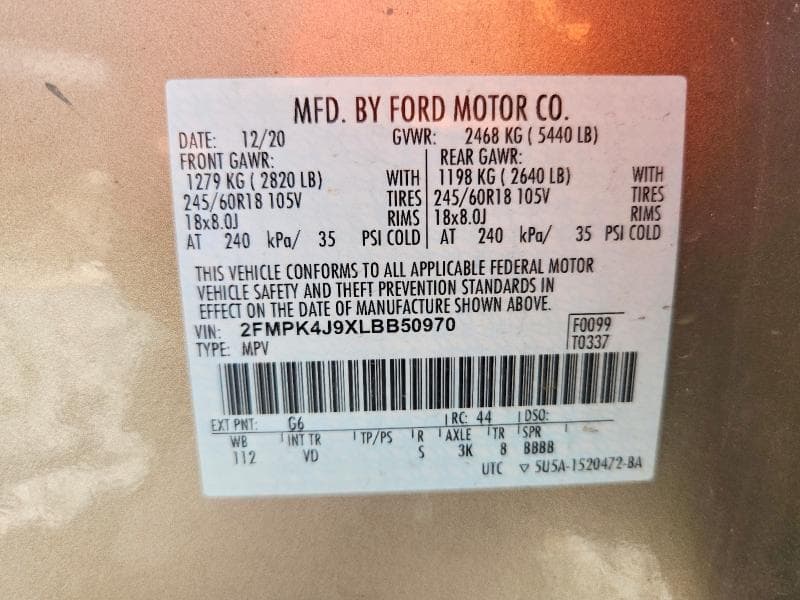 2020 FORD EDGE SEL 13
