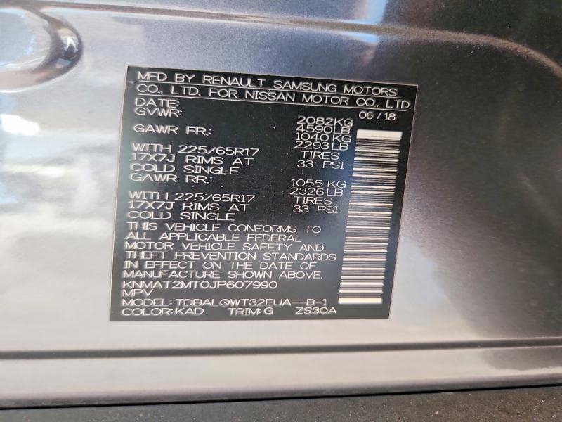 2018 NISSAN ROGUE SV 13