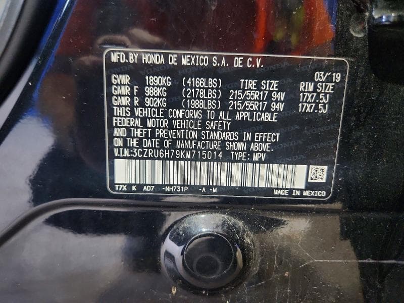 2019 HONDA HR-V EXL 13
