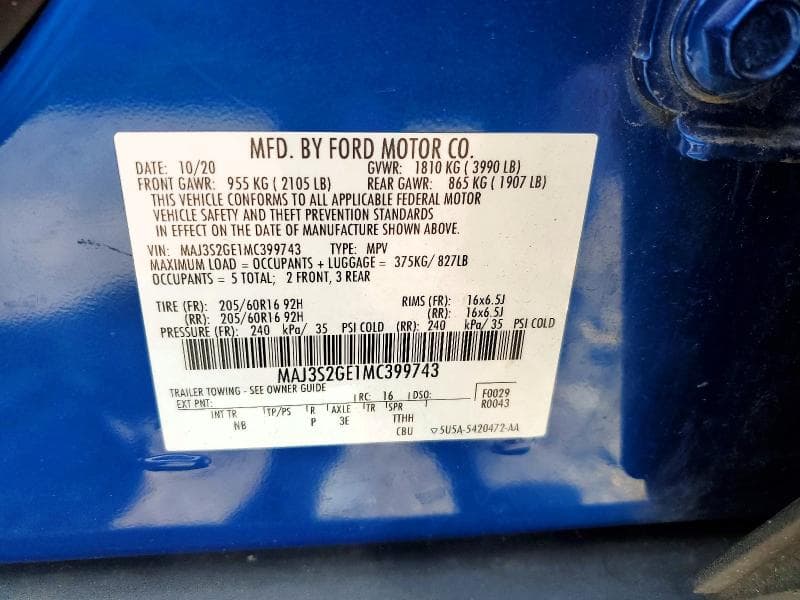 2021 FORD ECOSPORT SE 12