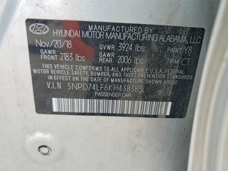 2019 HYUNDAI ELANTRA SE 13