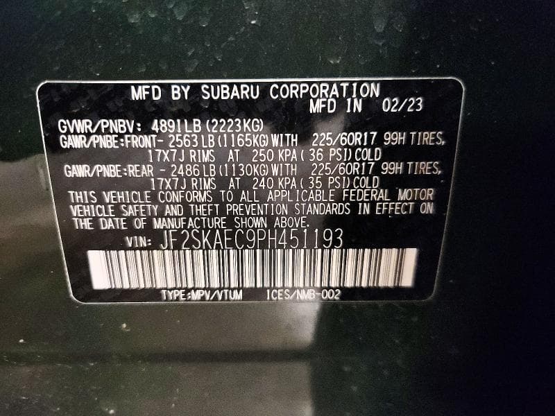 2023 SUBARU FORESTER PREMIUM 13
