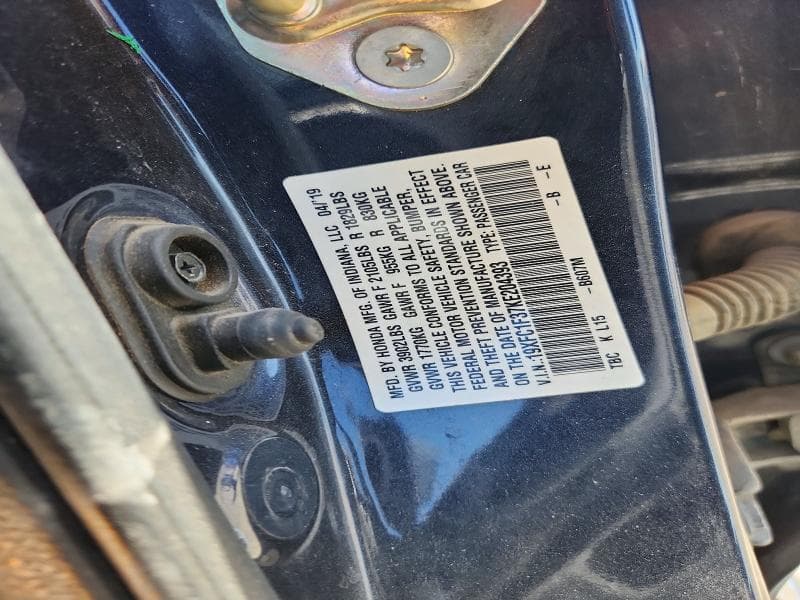 2019 HONDA CIVIC EX 12
