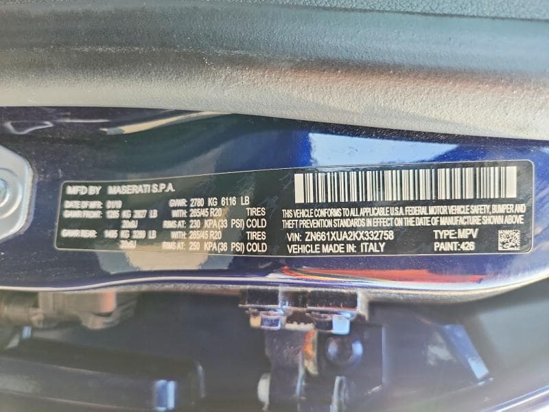 2019 MASERATI LEVANTE 13