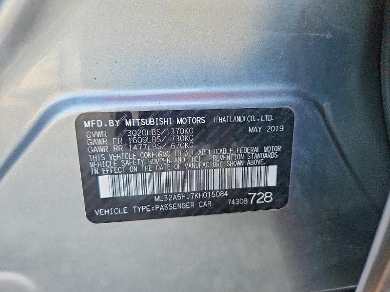 2019 MITSUBISHI MIRAGE LE 13