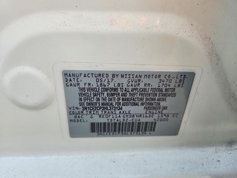 2017 NISSAN VERSA NOTE SV 13