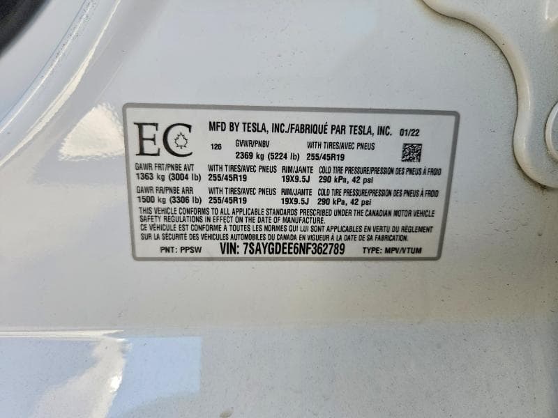 2022 TESLA MODEL Y 13