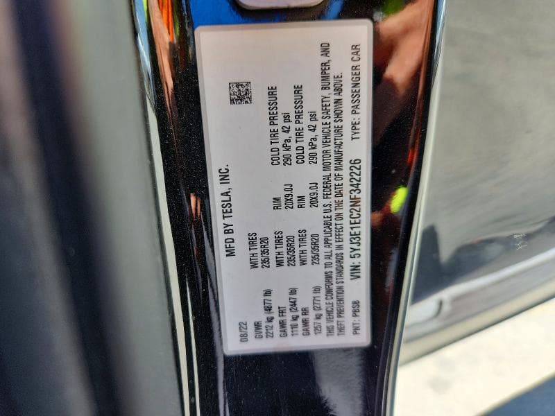 2022 TESLA MODEL 3 12