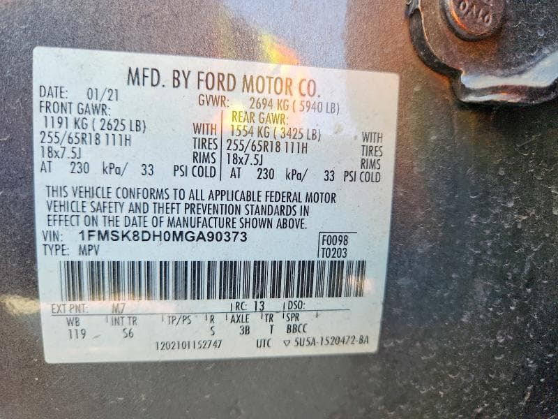 2021 FORD EXPLORER XLT 14