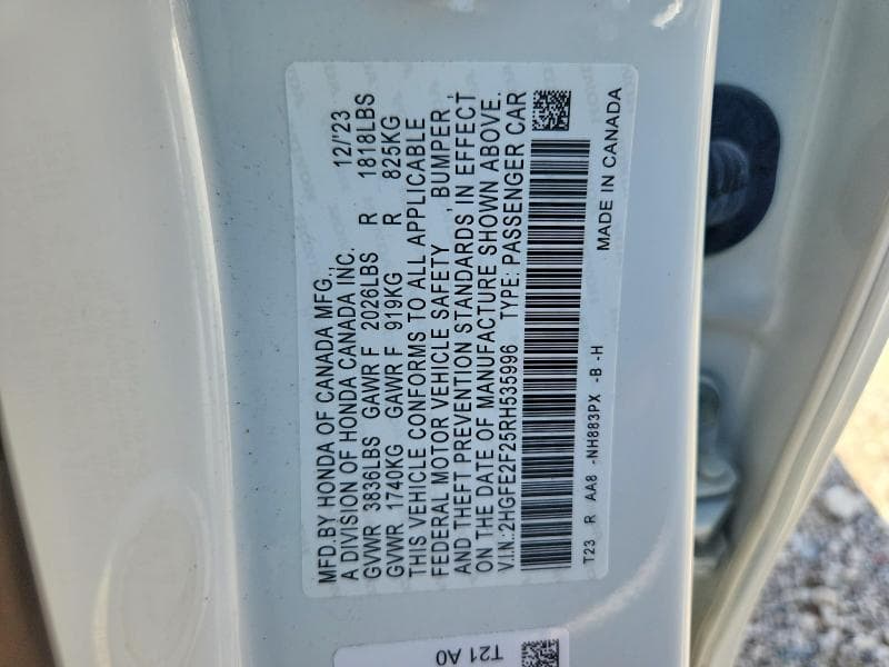 2024 HONDA CIVIC LX 12