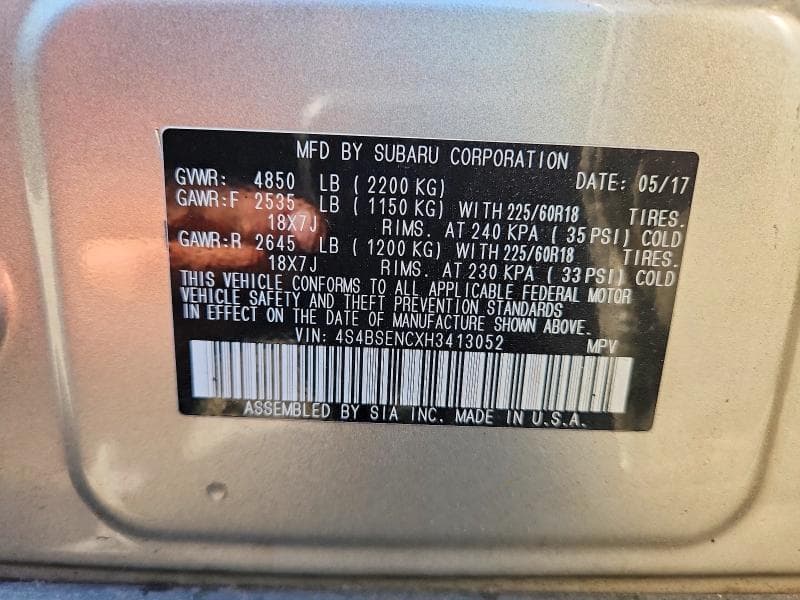 2017 SUBARU OUTBACK 3.6R LIMITED 13
