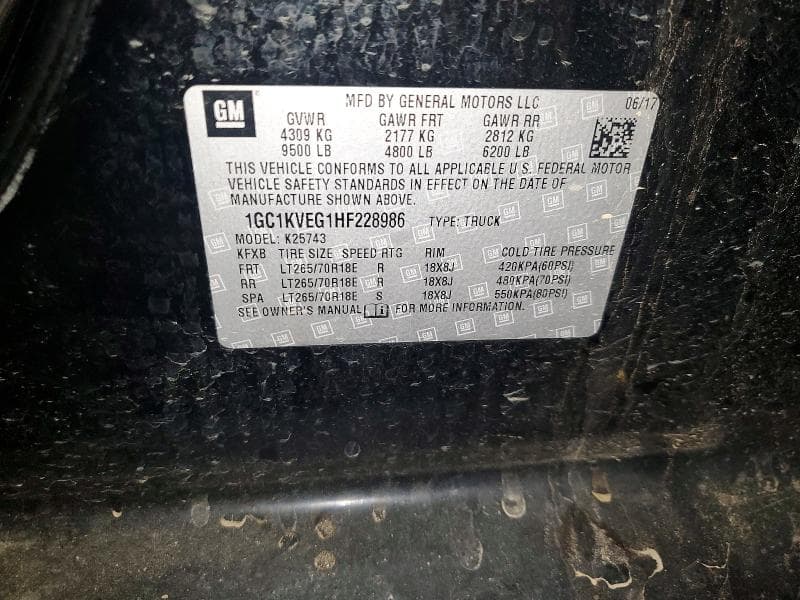 2017 CHEVROLET SILVERADO K2500 HEAVY DUTY LT 12