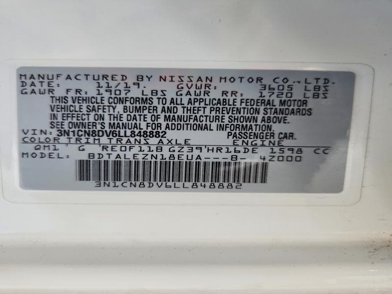 2020 NISSAN VERSA S 12