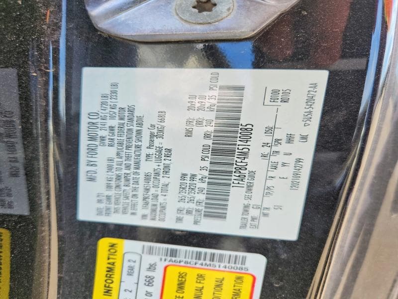 2021 FORD MUSTANG GT 12