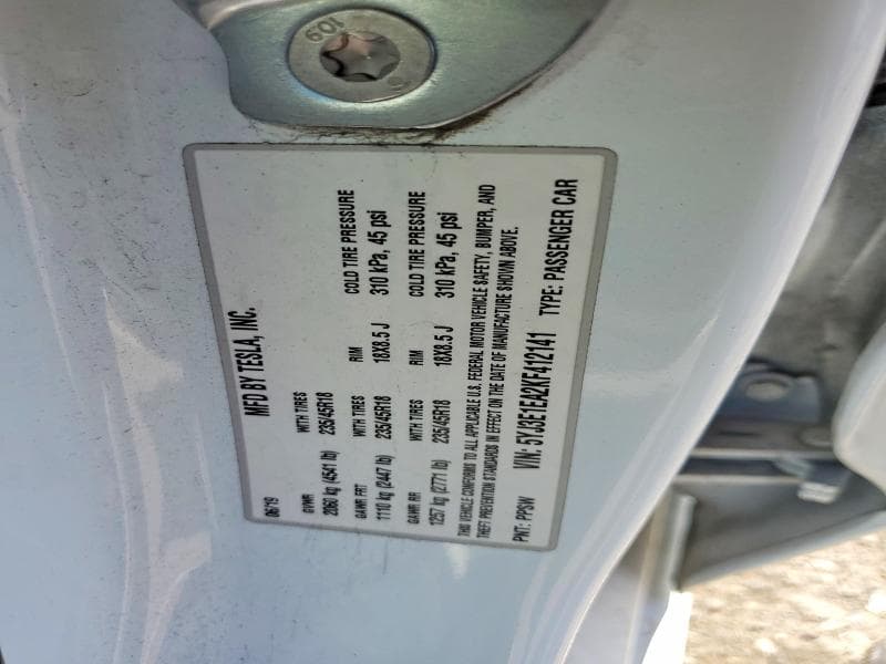 2019 TESLA MODEL 3 12