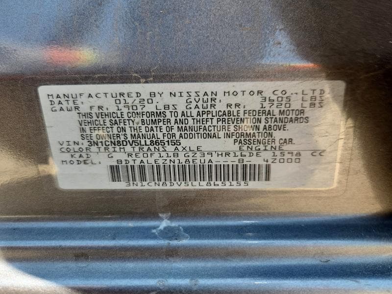2020 NISSAN VERSA S 12