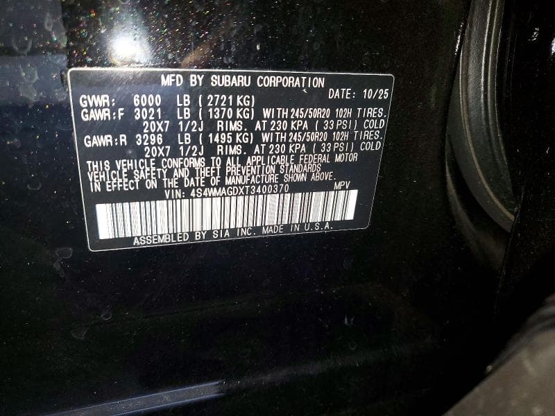 2026 SUBARU ASCENT LIMITED 14