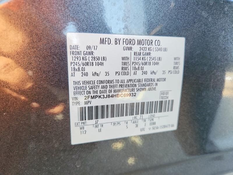 2017 FORD EDGE SEL 12