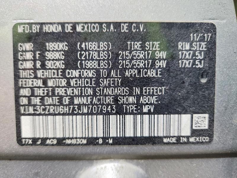 2018 HONDA HR-V EXL 13