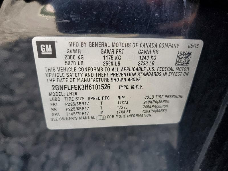 2017 CHEVROLET EQUINOX LT 13