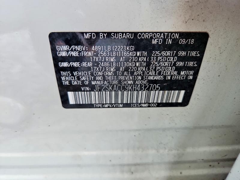 2019 SUBARU FORESTER 13