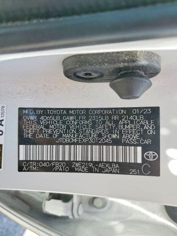 2023 TOYOTA COROLLA HYBRID LE 12